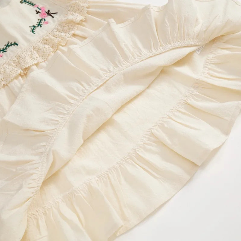 Girls Embroidered Dresses, Kids' Summer Dresses. Toddler Dress, Classic Knee Length Children's Dress