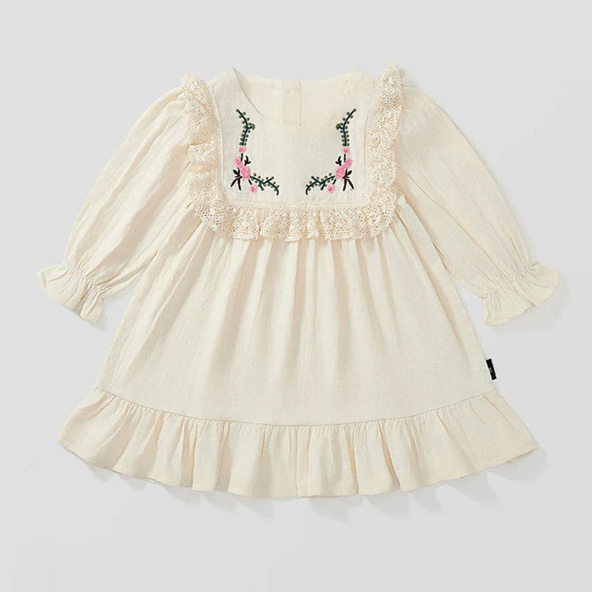 Girls Embroidered Dresses, Kids' Summer Dresses. Toddler Dress, Classic Knee Length Children's Dress