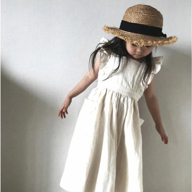 Toddler, Girls, Cotton, Mid-Calf Length  Dress, Sleeveless, Ruffle Sleeve, Summer, Baby, Infant, Dresses | KIDZADORA Kids Clothing UK