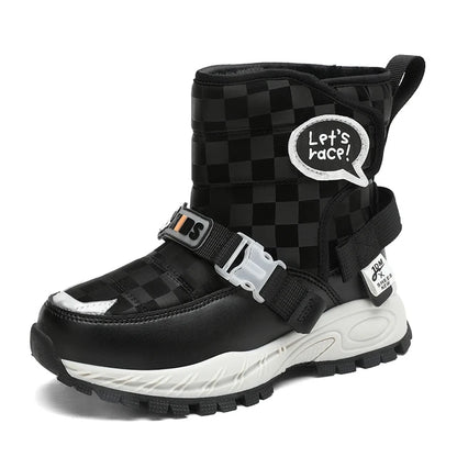 Unisex Boys Girls Black White Boots, Girls Boys Snow Boots, Kids Boots, Children's Snow Boots, Kids  Shoes at KIDZADORA London UK