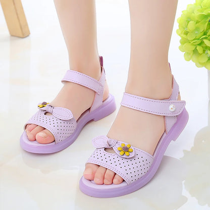 Girls Sandals, Kids Summer Shoes, Purple, Bow, Cute, Hook + Loop, KIDZADORA UK Kids Apparel & Shoes