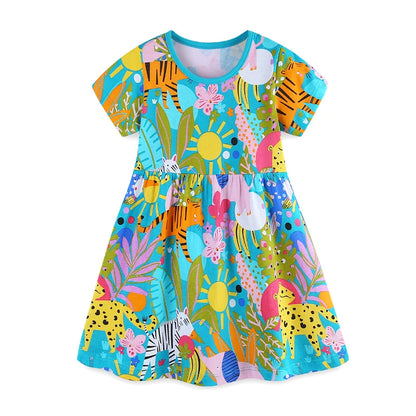 Animal-Print-Girls-Summer-Cotton-Dress-Kids