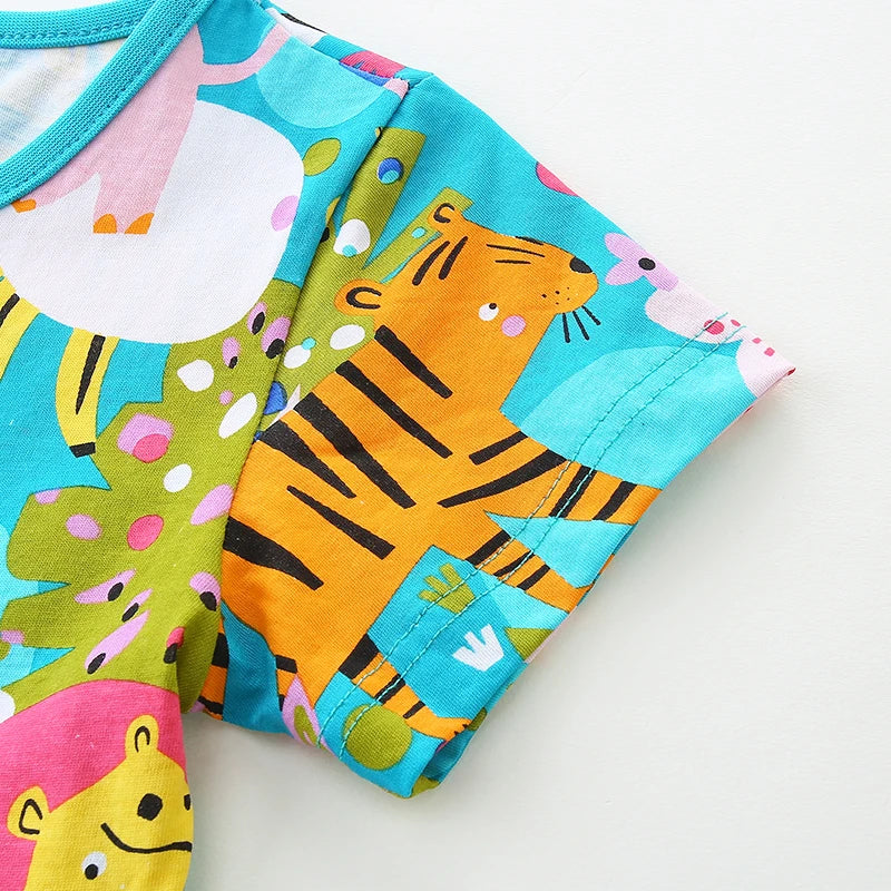 Spring-Animal-Print-Girls-Summer-Cotton-Dress-Kids