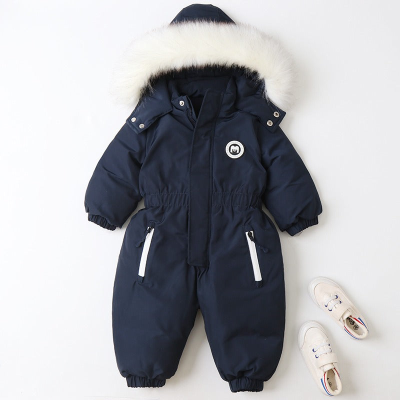 Baby Ski Suit | Infant One Piece Ski Suit | Warm All In One Outerwear For Babies Toddlers Infants | Winter Clothing for Infants | Blue Snow Suit for Baby Infant Toddler | KIDZADORA Baby & Kids Clothing UK