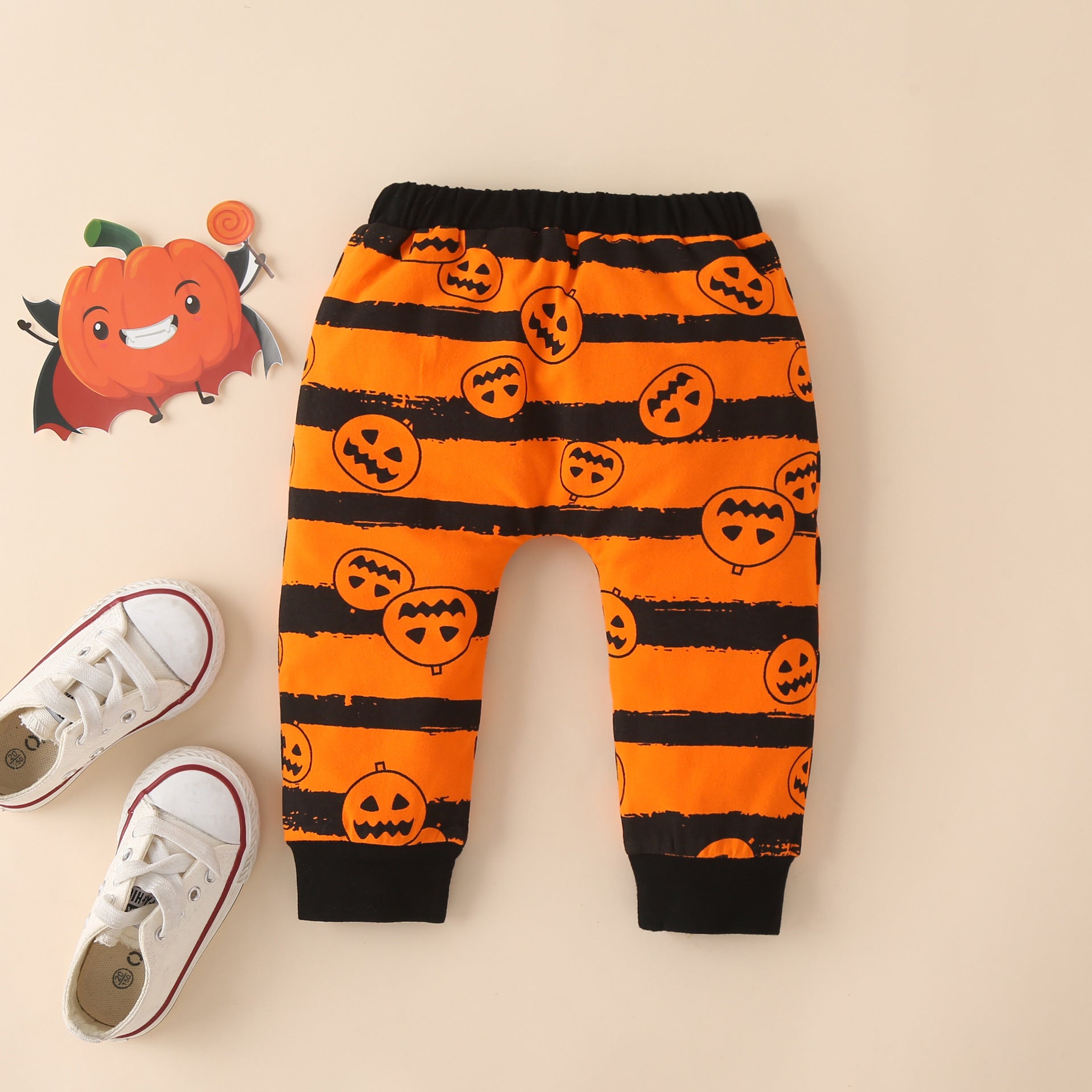 Baby Infant Toddler Halloween Outfit | 3 Piece Baby's 1st Halloween Bodysuit Long Pants & Hat Set | Halloween Orange & Black Pumpkin Outfit For Toddler Baby Infant | KIDZADORA Baby & Children's Clothing | London Kids Clothing