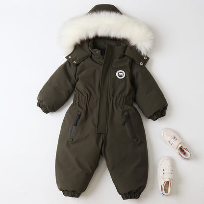 Army Green Baby Ski Suit | Infant One Piece Ski Suit | Warm All In One Outerwear For Babies Toddlers Infants | Winter Clothing for Infants | Snow Suit for Baby Infant Toddler | KIDZADORA Baby & Kids Clothing UK