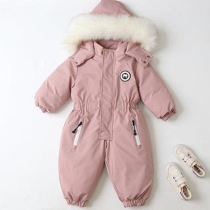 Pink Baby Ski Suit | Infant One Piece Ski Suit | Warm All In One Outerwear For Babies Toddlers Infants | Winter Clothing for Infants | Snow Suit for Baby Infant Toddler | KIDZADORA Baby & Kids Clothing UK