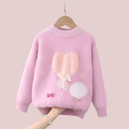 Girls Sweater, Kids Fleece Lined Jumper, Purple Top, Winter, Autumn, Spring, Kids Fashion, KIDZADORA Kids Clothing UK