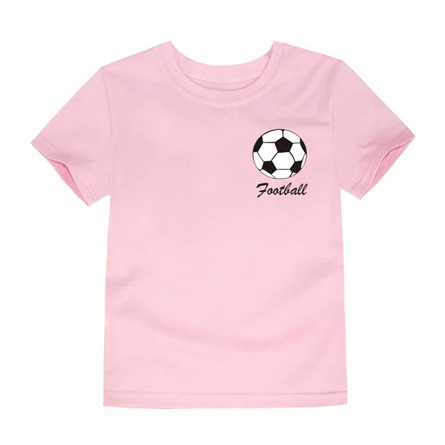 Kids T-Shirt-Boys T-Shirt-Girls Light Pink T-Shirt-Children's Football Tee-KIDZADORA UK