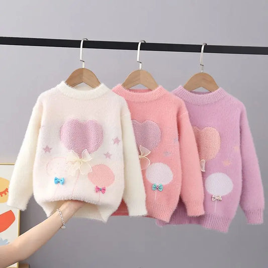 Girls Sweater With/Without Fleece Lining 3-11 Years