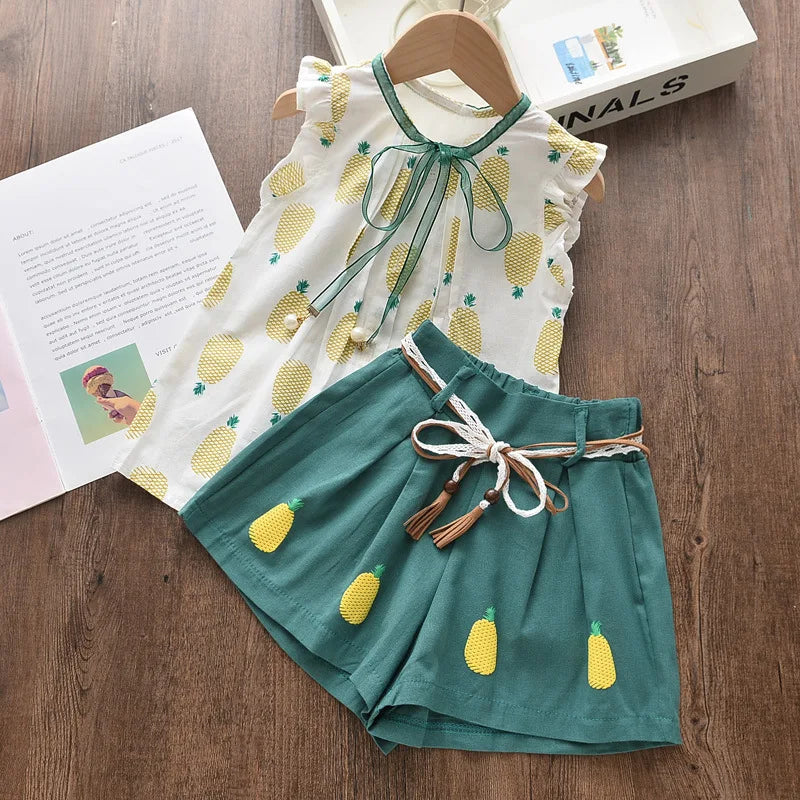 Summer Green Shorts + Top Set for Children aged 12 Months to 4 Years | KIDZADORA Children & Baby Clothes | UK