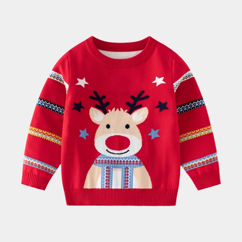 Kids Christmas Jumper, Children's Rudolph Sweater, Boys & Girls Knitwear, Festive Clothing, KIDZADORA Children's Clothing UK