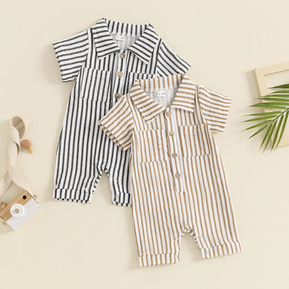 Baby Romper Striped Jumpsuit Short Sleeves KIDZADORA Baby & Children's Clothing UK