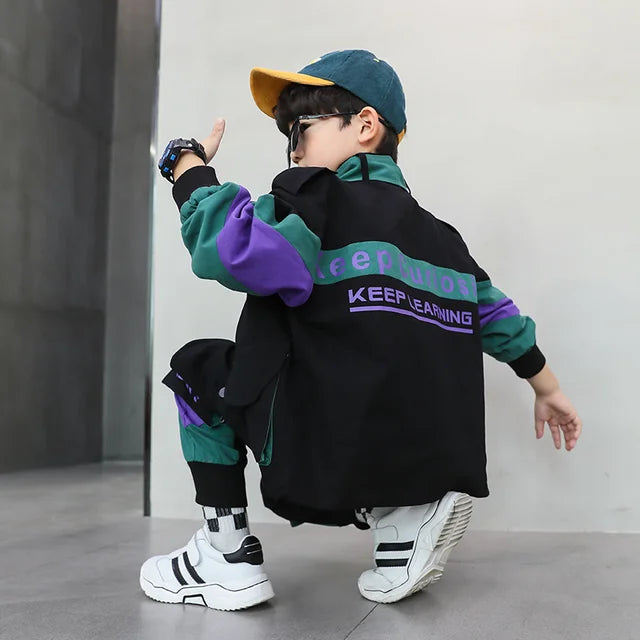 Cargo Style Pants Trousers with Jacket | Boys Tracksuit | Boys 2pc Clothing Set | Kids Fashion  Sportswear | KIDZADORA Kids Clothing  & Footwear