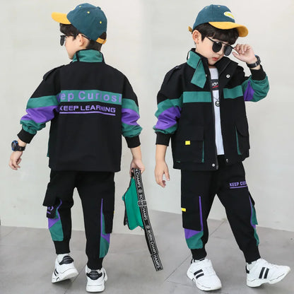 Cargo Style Pants Trousers with Jacket | Boys Tracksuit | Boys 2pc Clothing Set | Kids Fashion  Sportswear | KIDZADORA Kids Clothing  & Footwear