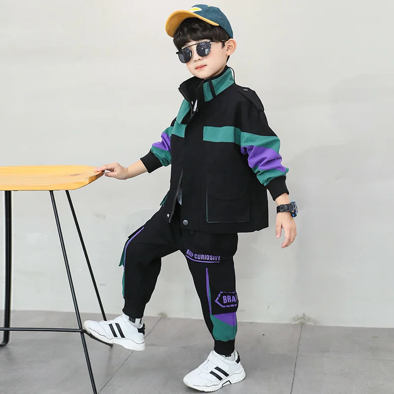 Cargo Style Pants Trousers with Jacket | Boys Tracksuit | Boys 2pc Clothing Set | Kids Fashion  Sportswear | KIDZADORA Kids Clothing  & Footwear