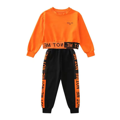 Girls Trendy- Tracksuit-Joggers-Sweatshirt-Bottoms-Top-Long-Sleeve-Clothing-Set-Kids-Sports-clothes-Fashion-KIDZADORA UK