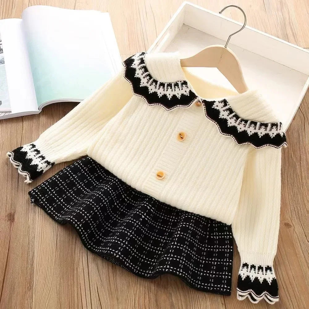 Girls Knitwear, Skirt, Sweater, Chic Outfit for Chidren, 2 to 6 Years, Kids Autumn & Winter Clothing, KIDZADORA Girls Clothes, UK