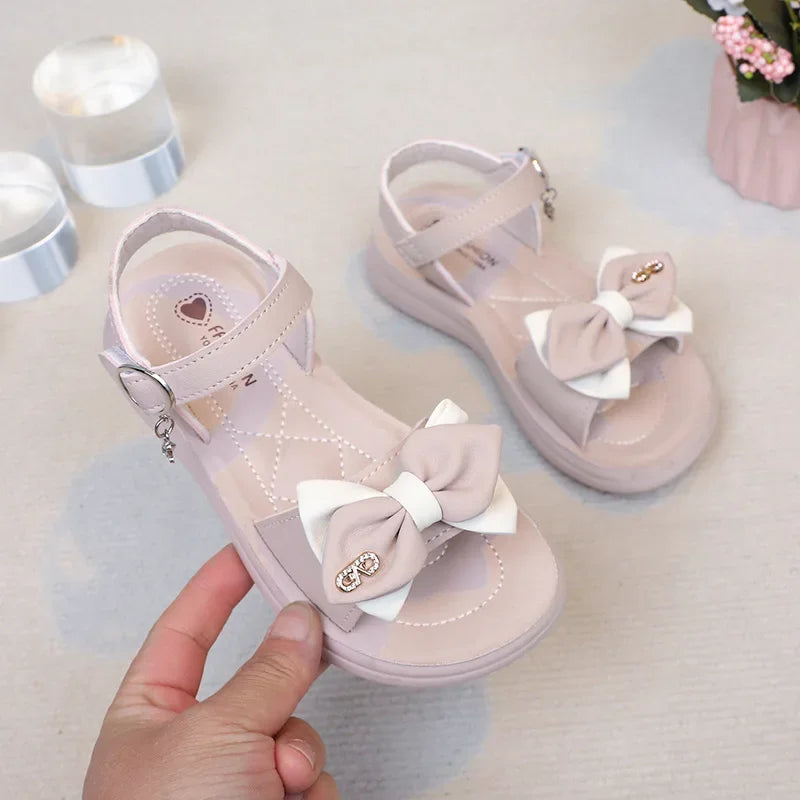 Girls Summer Stylish Sandals, Princess Shoes, Kids Party Footwear, Girls Bow Open-Toe Sandals, KIDZADORA Sandals For Girls