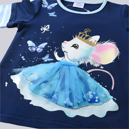 Girls Clothing Set, Toddler 2pc Outfit, Casual Top & Leggings for Kids, Cute Rabbit & Stripes, KIDZADORA Kids Clothing UK