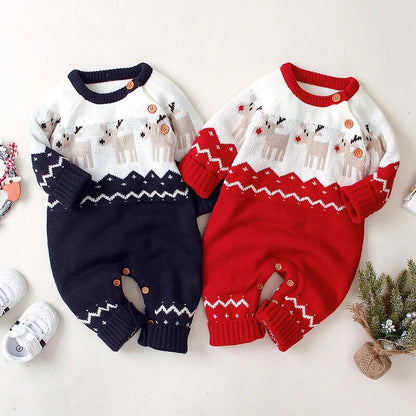 Baby Rompersuit | Christmas Infant Romper | Knitted Christmas Baby Clothing | KIDZADORA Baby & Children's Clothing & Footwear