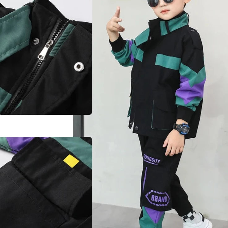 Cargo Style Pants Trousers with Jacket | Boys Tracksuit | Boys 2pc Clothing Set | Kids Fashion  Sportswear | KIDZADORA Kids Clothing  & Footwear