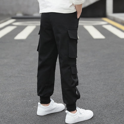 Boys Trendy Black Cargo Pants | Boys Stylish Cargo Trousers | KIDZADORA.com | Baby & Children's Clothing