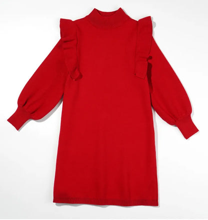 Girls Red Long Sleeve Knitted Dress | Girls Fashion | Girls Clothing | KIDZADORA Clothing & Footwear for Kids UK