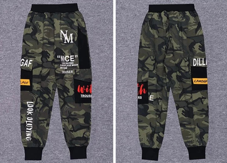 boys-kids-camouflage-trousers-cargo-pants-4-14-years-childrens-clothing -hip hop-fashion | KIDZADORA Baby & Children's Clothing | London