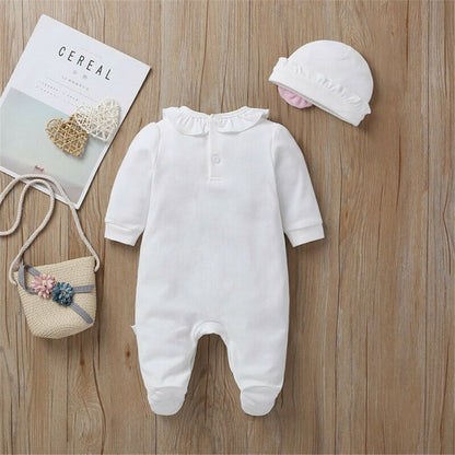 Newborn Baby Girl Rompersuit Long Sleeve with Cap | Baby Girl Clothing | KIDZADORA Baby & Children's Clothing UK