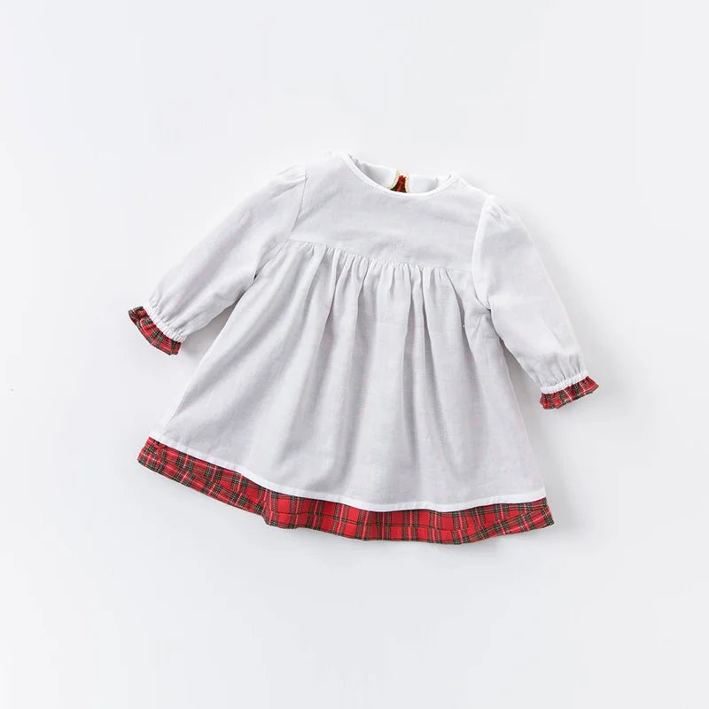 Girls Scottish Red Plaid Knee Length Dress | Dresses For Girls | KIDZADORA Baby & Children's Clothing & Footwear | UK