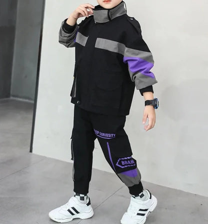 Cargo Style Pants Trousers with Jacket | Boys Tracksuit | Boys 2pc Clothing Set | Kids Fashion  Sportswear | KIDZADORA Kids Clothing  & Footwear