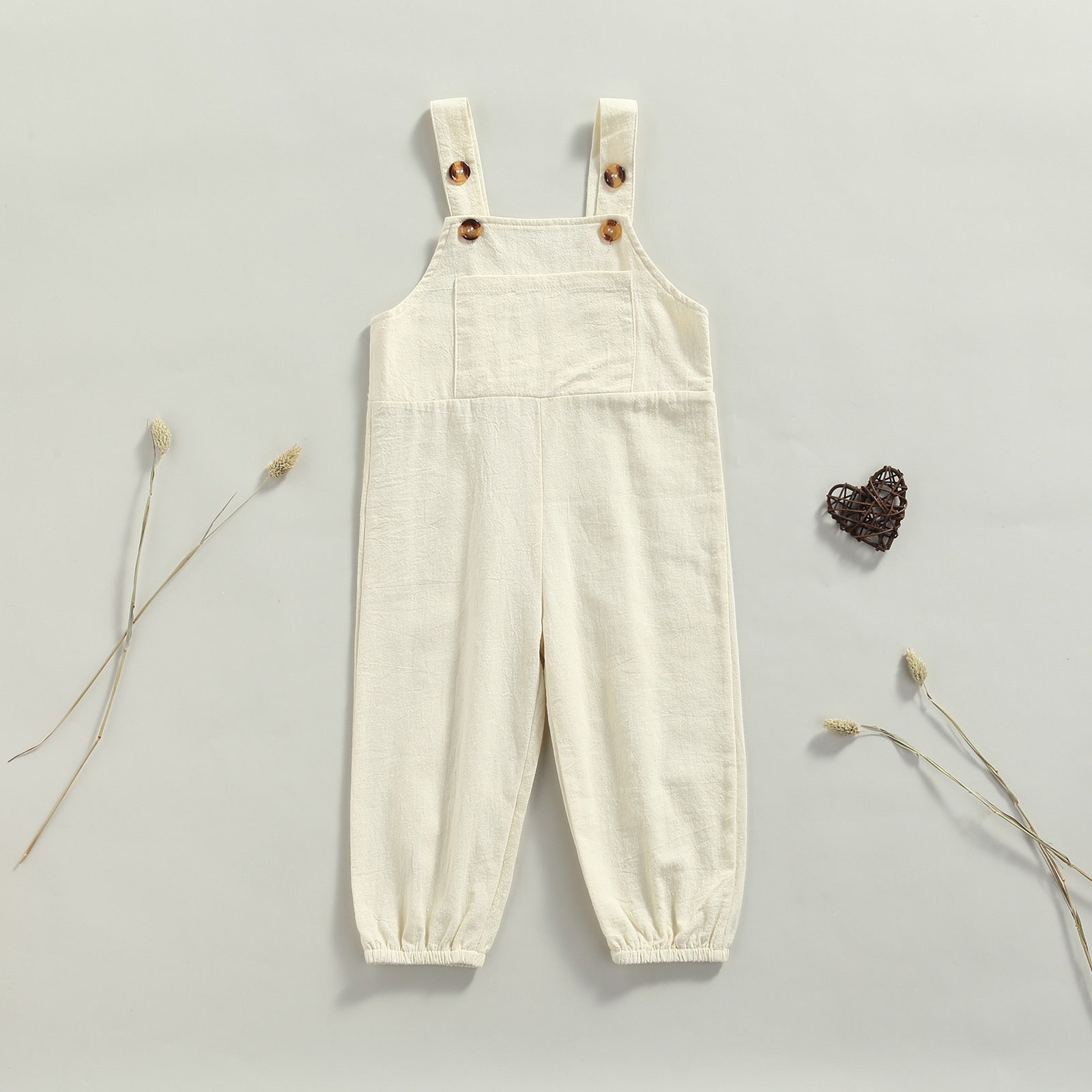 Kids Unisex Dungarees Beige | KIDZADORA Baby & Kids Fashion | UK