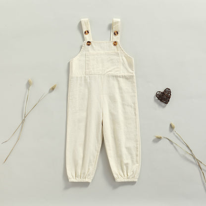 Kids Unisex Dungarees Beige | KIDZADORA Baby & Kids Fashion | UK