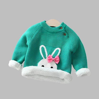 Girls Knitted Jumper, Green, Infant Sweater, Kids Fleece Jumper, Children's Knitwear, Baby Jumper, KIDZADORA Baby & Children's Clothes, UK