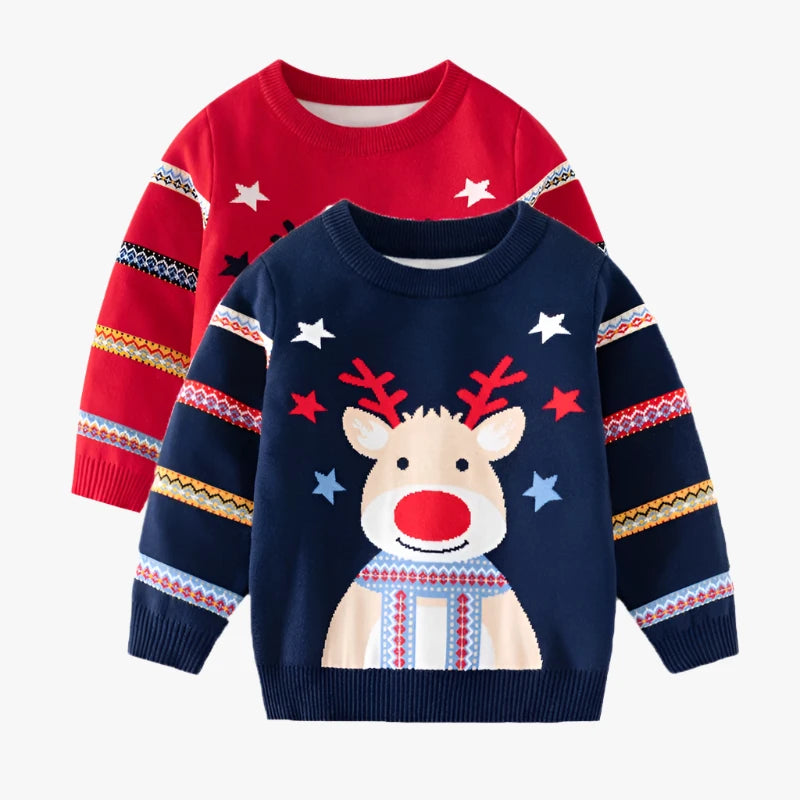 Kids Christmas Jumper, Children's Rudolph Sweater, Boys & Girls Knitwear, Festive Clothing, KIDZADORA Children's Clothing UK