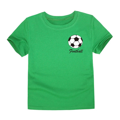 Kids T-Shirt-Boys T-Shirt-Girls T-Shirt-Children's Green Football Tee-KIDZADORA UK