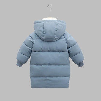 Kids Long Winter Hooded Coat