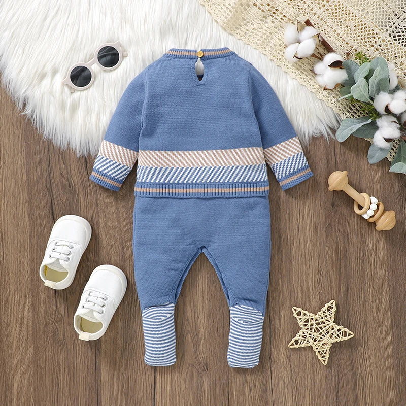 Baby Boys Rompersuit, Knitted Jumpsuit, Newborn Onesie, Infant, Baby Girls Winter Romper, KIDZADORA Baby Clothes UK