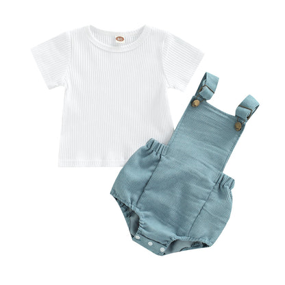 Baby Boy Summer Dungaree & T-shirt | KIDZADORA Kids Clothes London