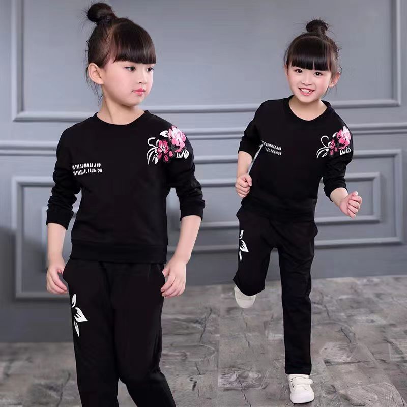 Girls Trendy Black Casual Sportswear 4-12 Years | KIDZADORA Baby & Kids Clothing UK | London