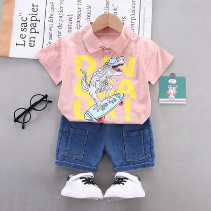 Baby Toddler Infant Dinosaur Summer Shirt + Shorts Set | KIDZADORA Baby & Children's Clothing UK | Essex | London