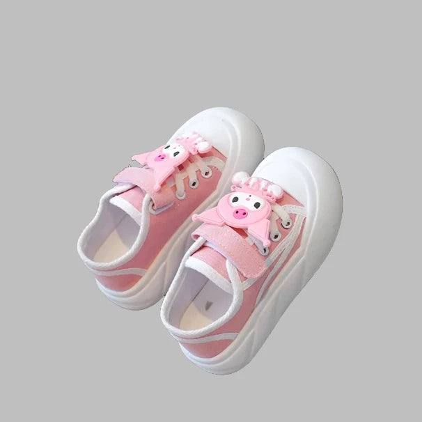 Kids-Canvas-Shoes-Cartoon-Hook-Loop-Pink-Summer-Infant-Girls-Sandals