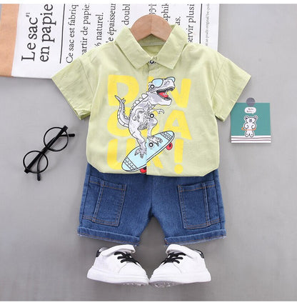 Baby Boy Toddler Infant Dinosaur Shirt + Shorts Set | KIDZADORA Baby & Children's Clothing UK | Essex | London