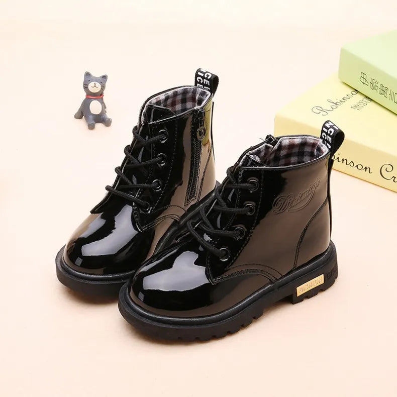 Girls Black Patent Ankle Boots | Kids Fashion Boots | Children's Footwear | KIDZADORA Baby & Children's Clothes & Footwear UK