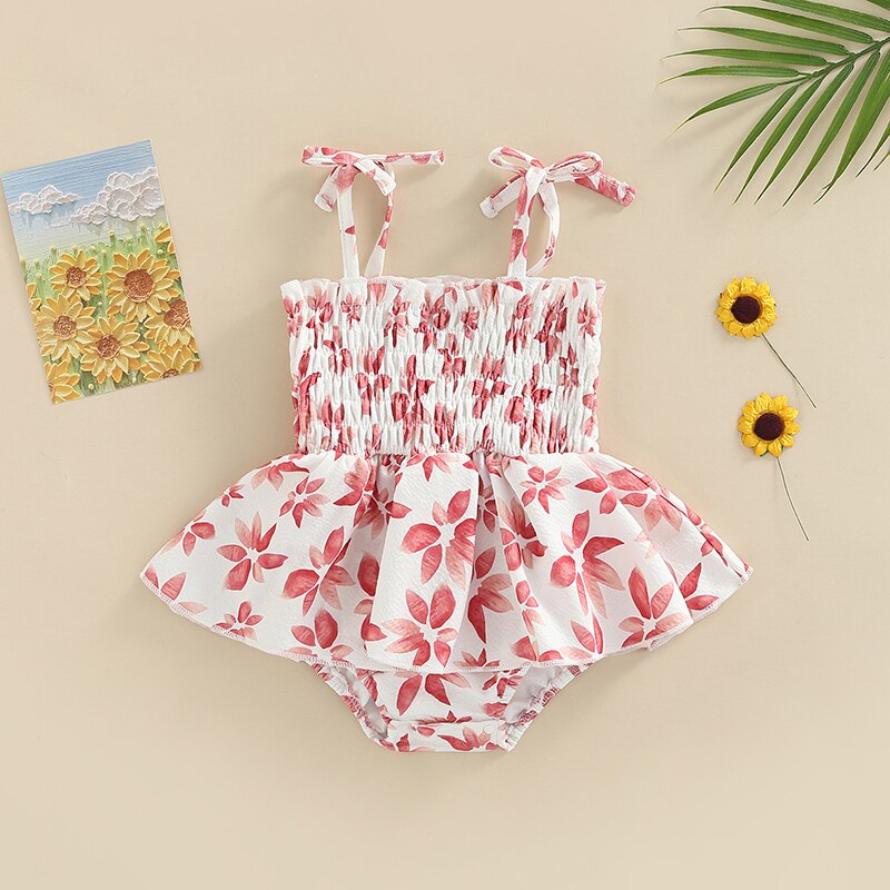 Pink + White Floral Baby Romper Dress | Baby Girl Clothing | KIDZADORA Baby & Children's Clothing | UK