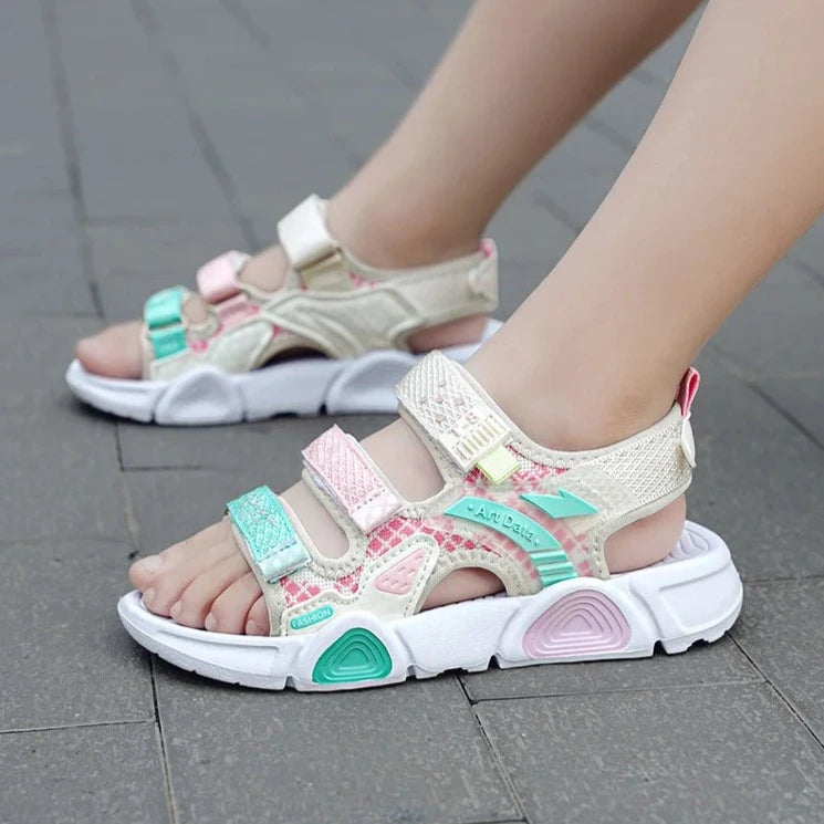 Boys-Girls-Pink-White-Sandals-Children's-Beach-Walking-Casual-Summer