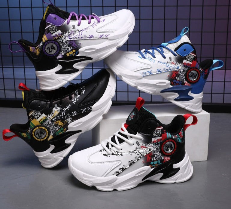 Kids Leather Trainers/Sneakers/Basketball Shoes | KIDZADORA Kids Footwear London UK