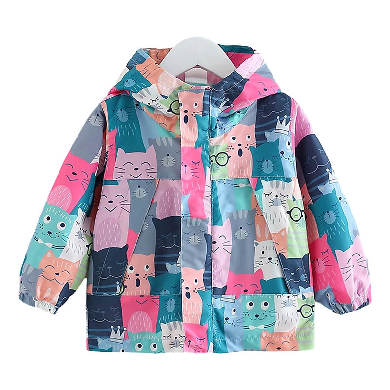 Girls-Kids-Windbreaker-Jacket-3-to-12-Years-Spring-Autumn-Animal-Print-Design-Toddler-Outerwear-Clothing-KIDZADORA Baby & Kids Clothing UK