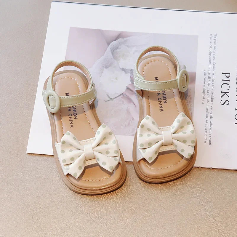 Girls-Summer-Bow-Soft-Sandals-Toddler-Party-Kids-Footwear